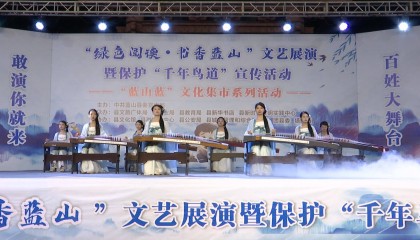 蓝山县举办“蓝山蓝”文化集市之“绿色阅读 书香蓝山”文艺展演暨保护“千年鸟道”宣传活动