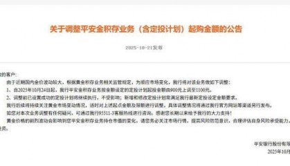 财经观察｜起购金额提高至1200元！多家银行积存金门槛有变，是何原因？