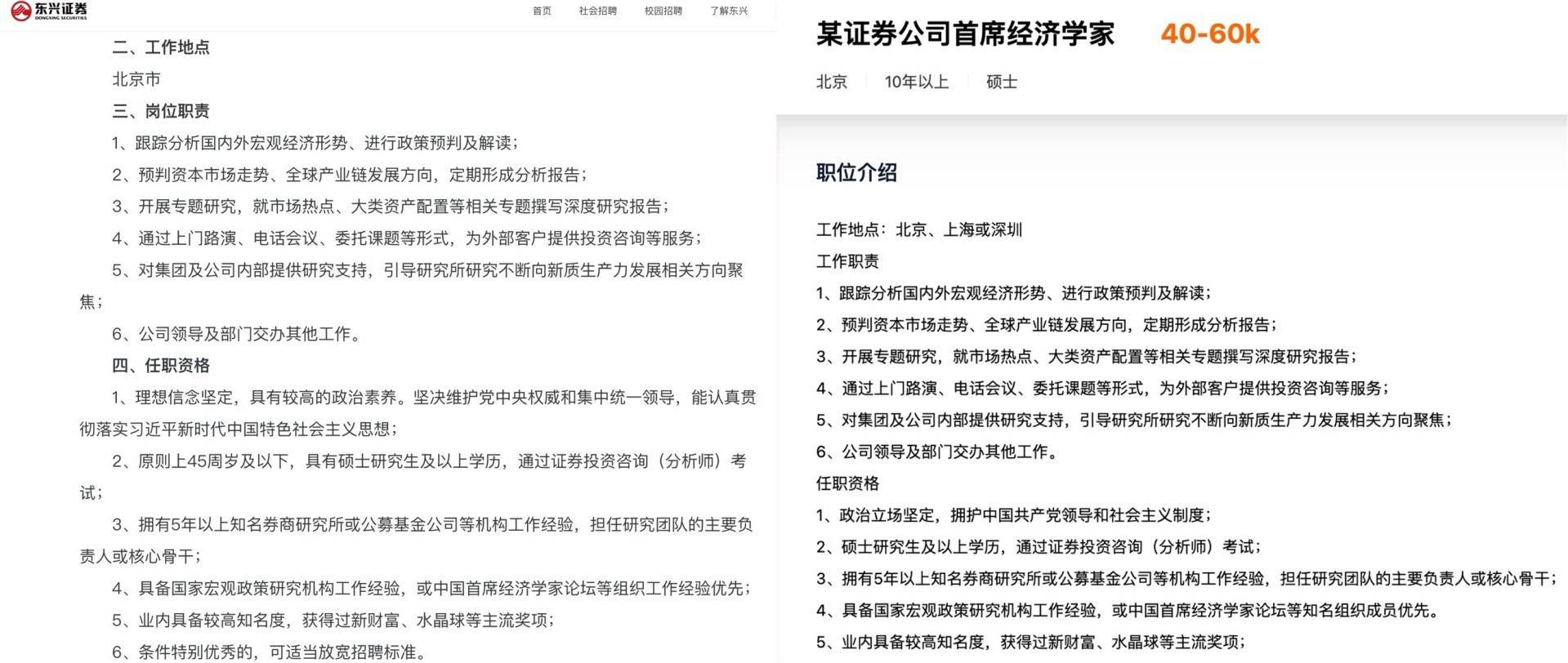 时隔6年,东兴证券公开招聘首席经济学家,研究所人员与佣金收入双降,能否借新鲜血液扭转困局?